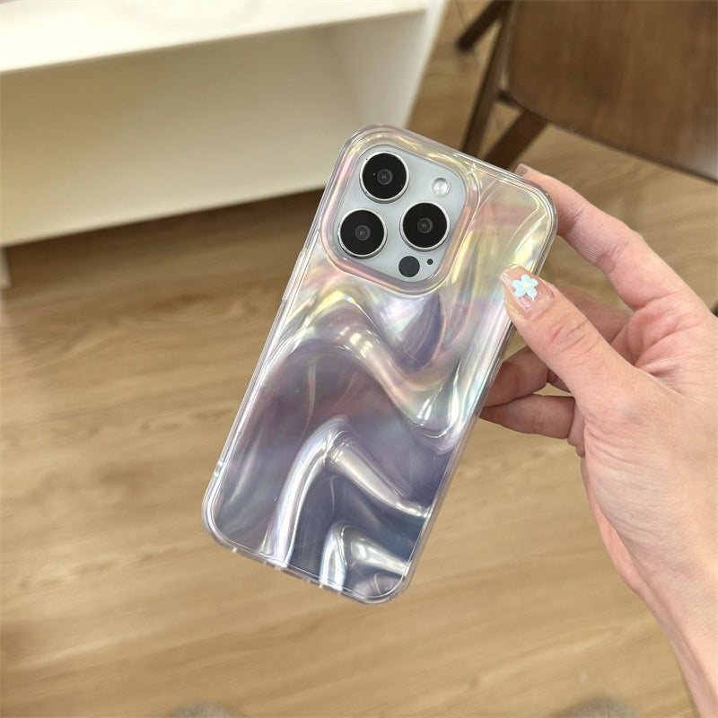 Simple Blue And White Gold Blooming Phone Case Drop-proof Simple