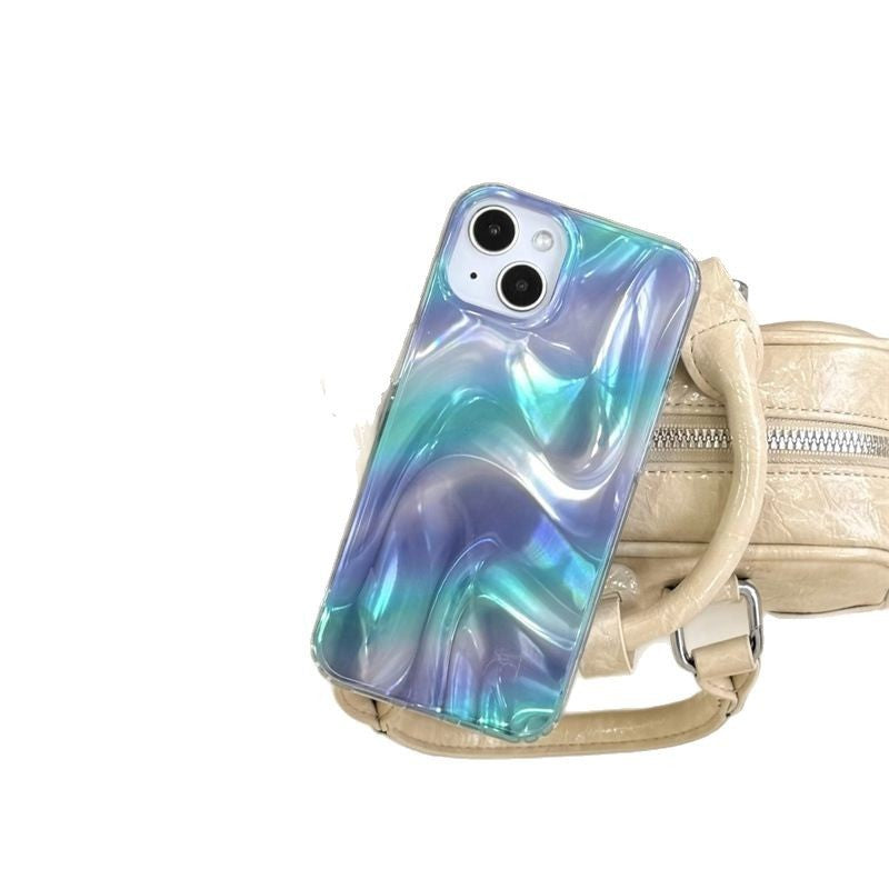 Simple Blue And White Gold Blooming Phone Case Drop-proof Simple