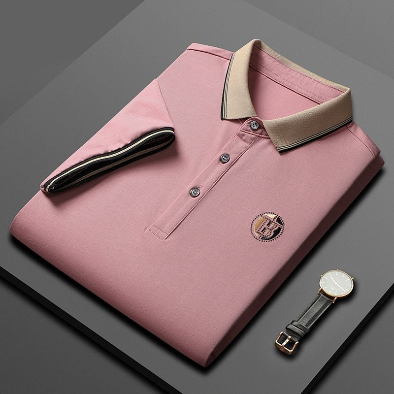Short Sleeve Men's Lapels Fashion Brand Clothes