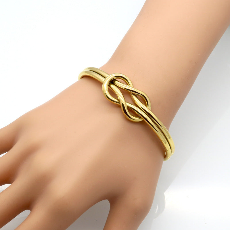 Women's Fashion Stainless Steel Knotted Bracelet