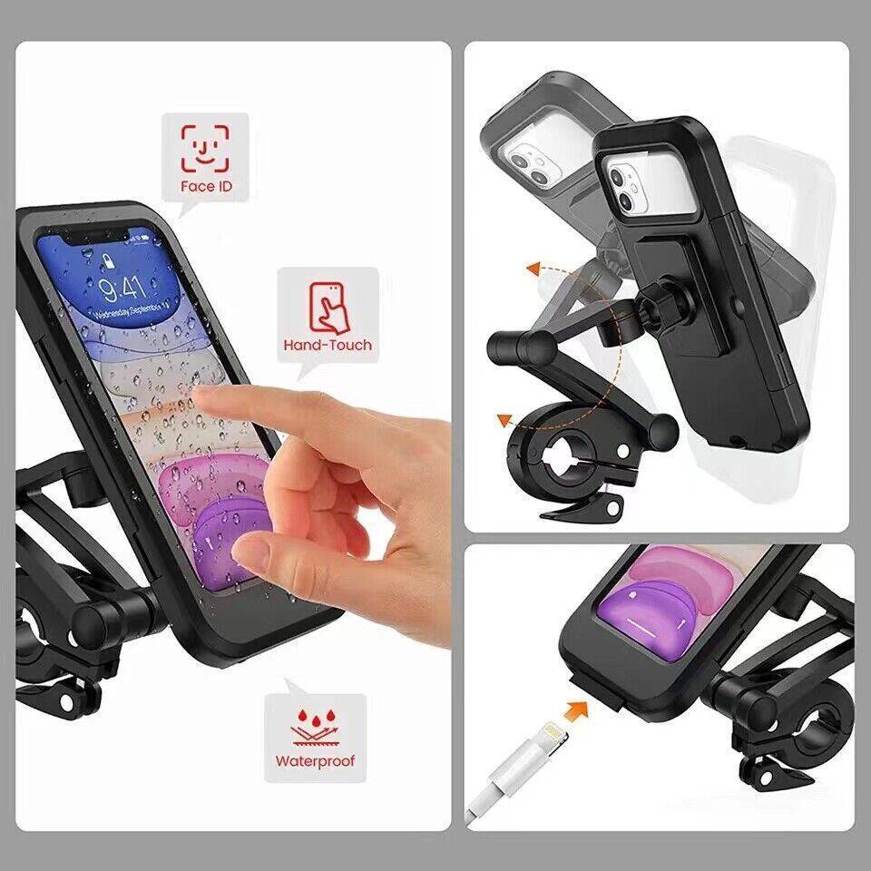 Black Mobile Phone Holder Bicycle Motorcycle Holder Mobile Phone Smartphone Holder Handlebar