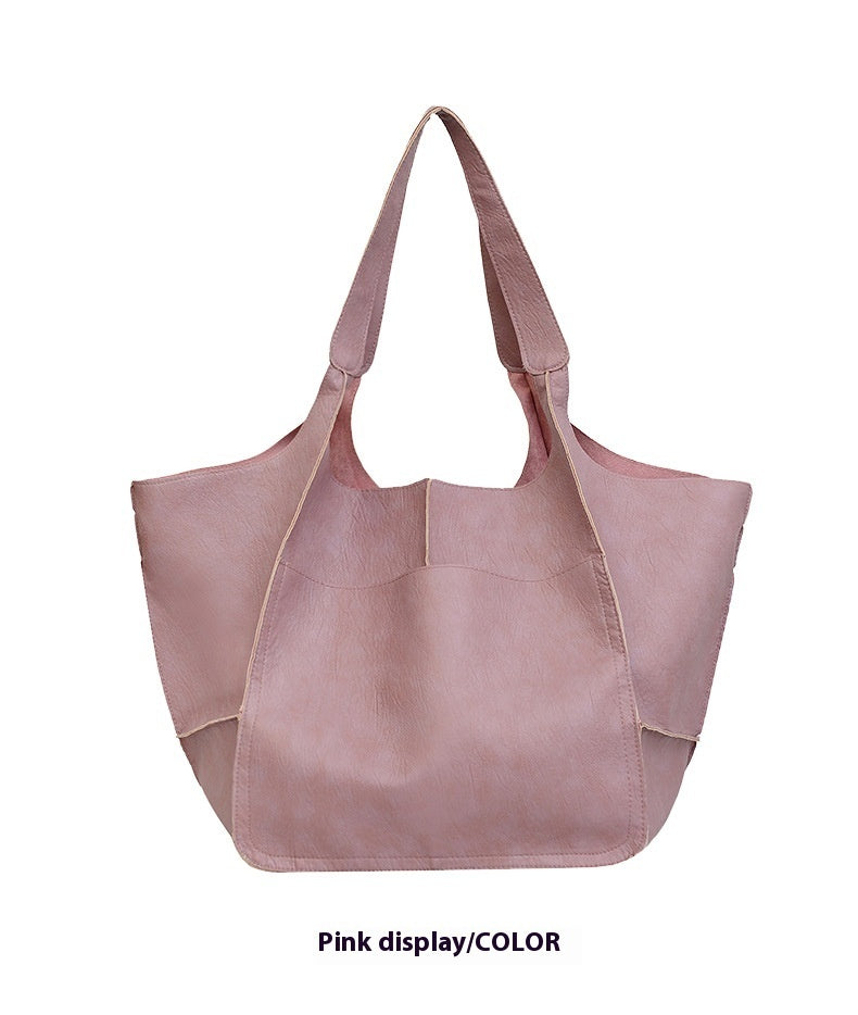 Women's Fashionable Simple Soft Leather Large Capacity Handbag