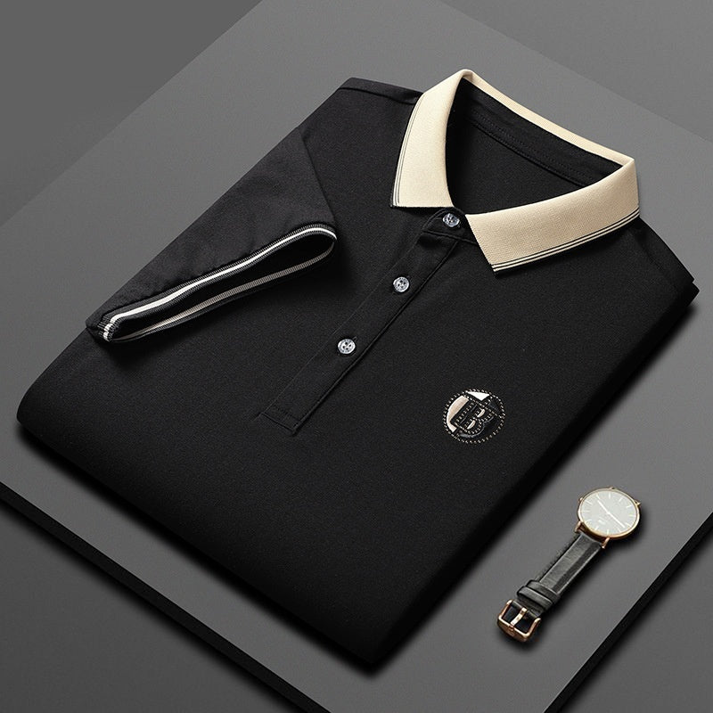 Short Sleeve Men's Lapels Fashion Brand Clothes