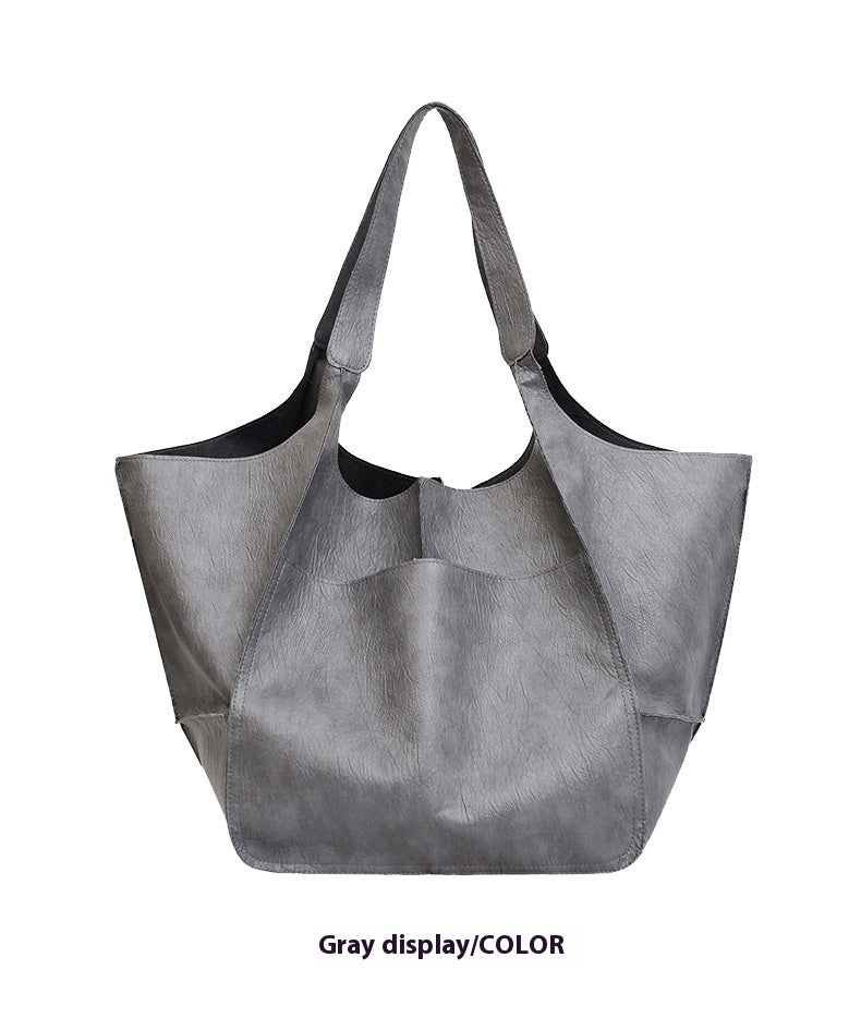 Women's Fashionable Simple Soft Leather Large Capacity Handbag