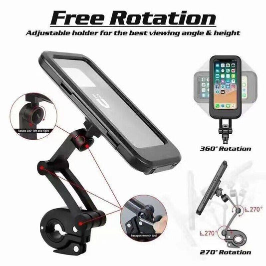 Black Mobile Phone Holder Bicycle Motorcycle Holder Mobile Phone Smartphone Holder Handlebar
