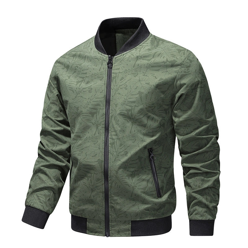 Spring And Autumn Jacket Men's Simple Youth Coat Zipper Bag High Quality Fabric
