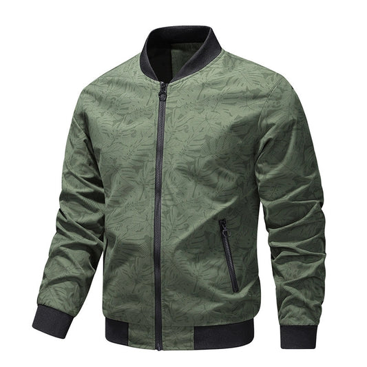 Spring And Autumn Jacket Men's Simple Youth Coat Zipper Bag High Quality Fabric