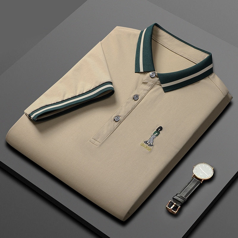 Short Sleeve Men's Lapels Fashion Brand Clothes