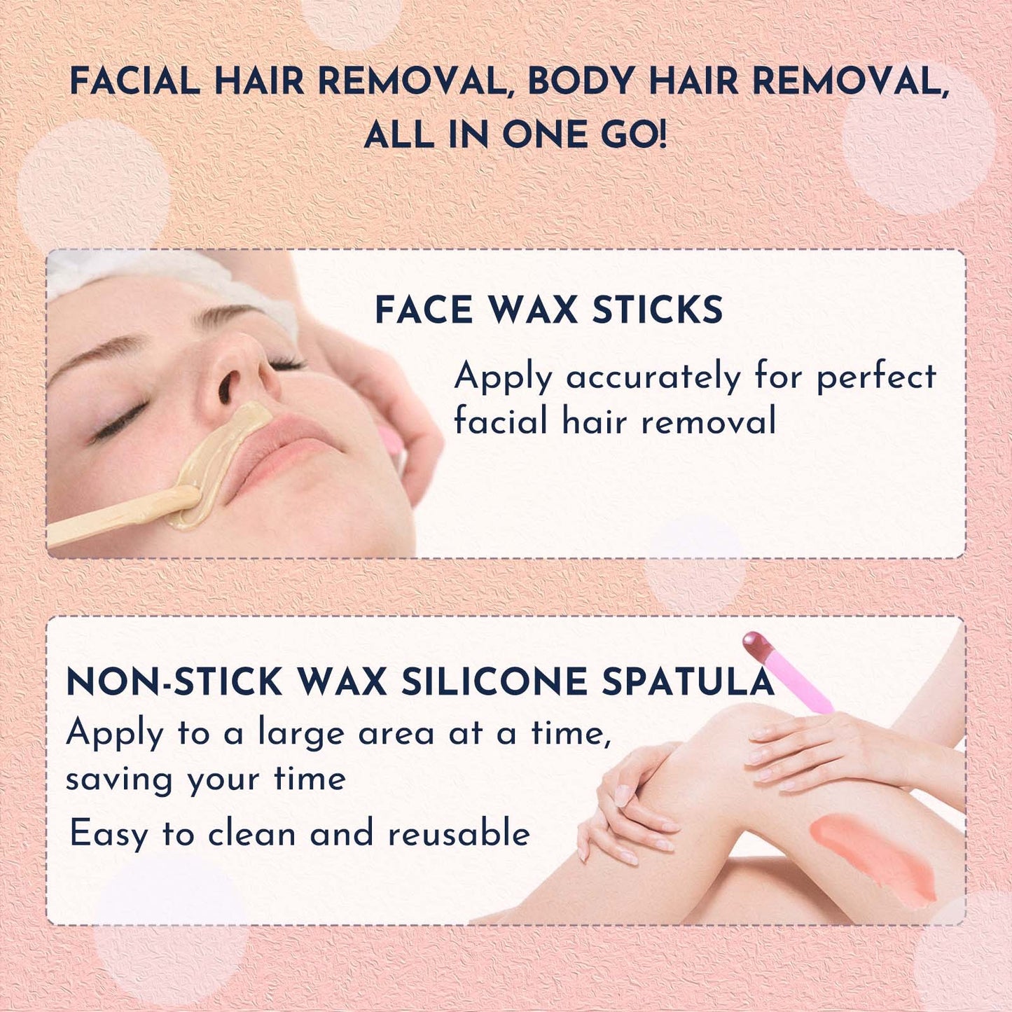 Waxing Kit 11 Items WUWUVISTA Hair Removal Wax Kit With Wax Melt Warmer Waxing Beads For Face,Brazilian,Full Body,Bikini,Sensitiive Skin Suitable For Plugs Of American, European Specification