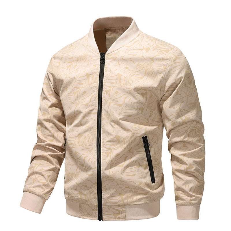 Spring And Autumn Jacket Men's Simple Youth Coat Zipper Bag High Quality Fabric
