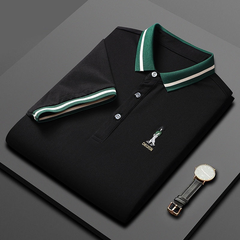 Short Sleeve Men's Lapels Fashion Brand Clothes