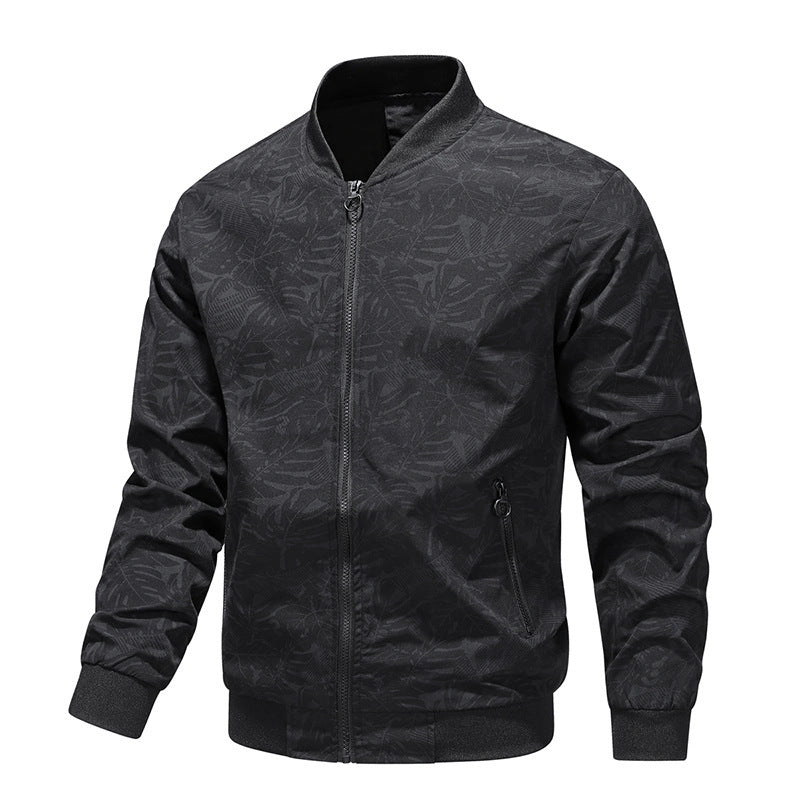 Spring And Autumn Jacket Men's Simple Youth Coat Zipper Bag High Quality Fabric