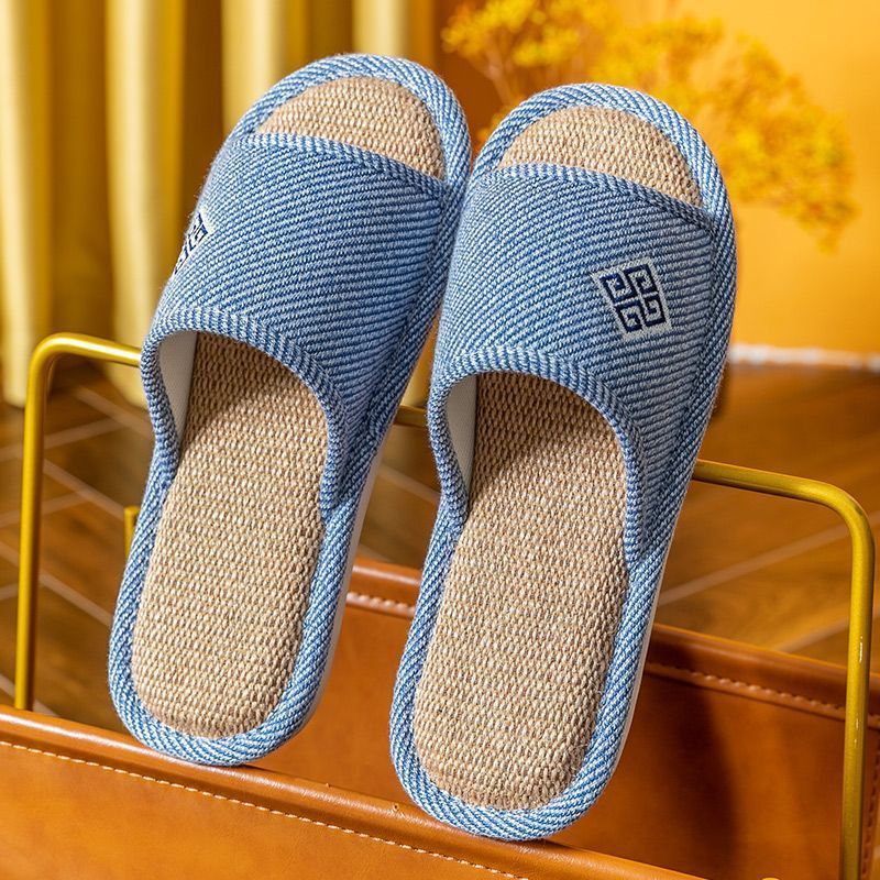 Linen Slippers For Women Spring And Autumn Non-slip Home