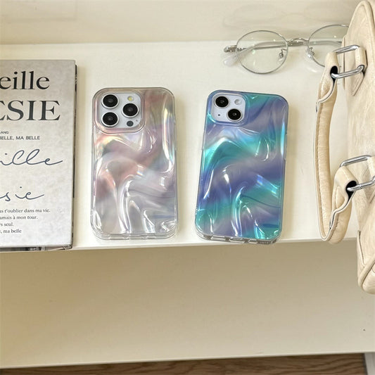 Simple Blue And White Gold Blooming Phone Case Drop-proof Simple