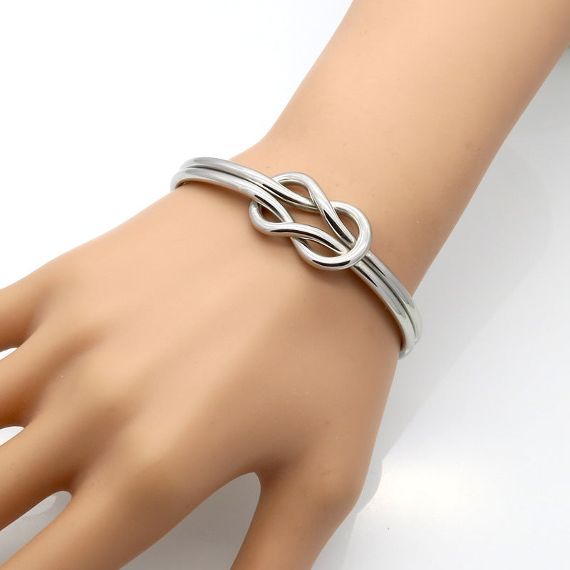 Women's Fashion Stainless Steel Knotted Bracelet
