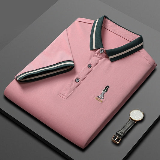 Short Sleeve Men's Lapels Fashion Brand Clothes