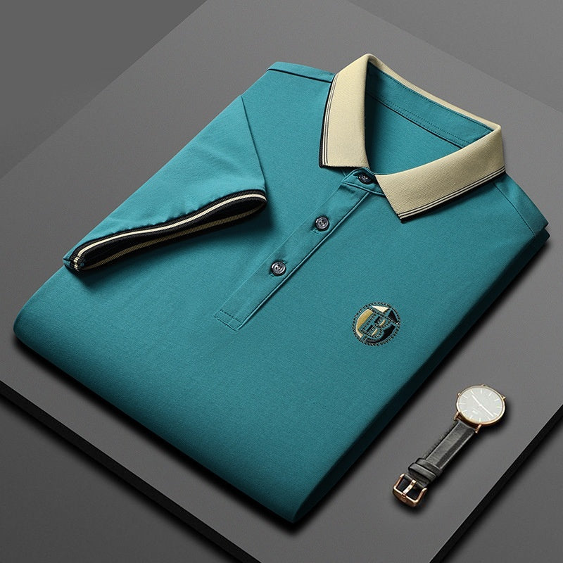 Short Sleeve Men's Lapels Fashion Brand Clothes