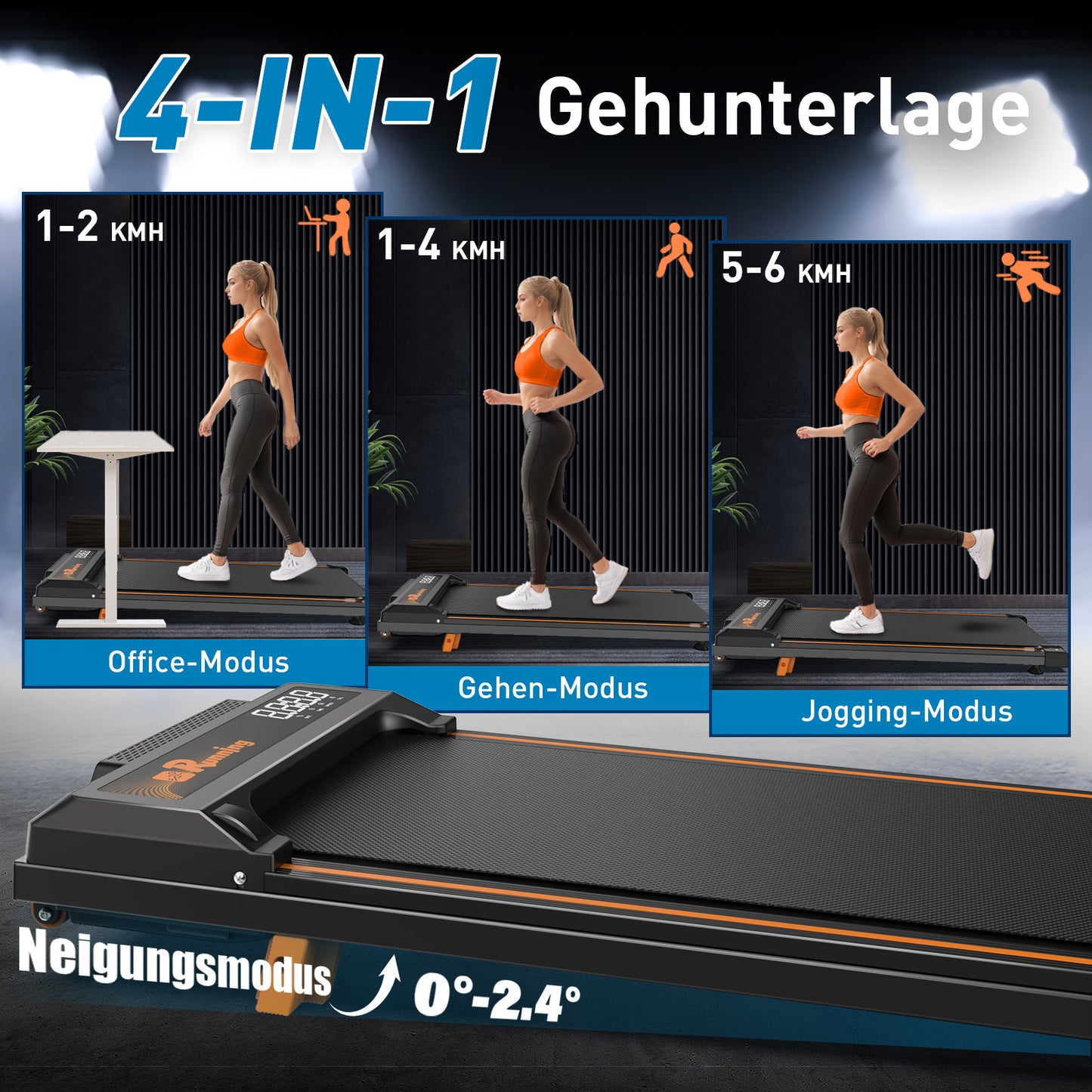 Walking Pad Treadmill For Home - Home Office Treadmills Under Desk Desk Treadmill Pad Quiet Portable Compact Treadmill Small Mini Treadmill LED Display Remote Control Treadmill Weight Of 120KG
