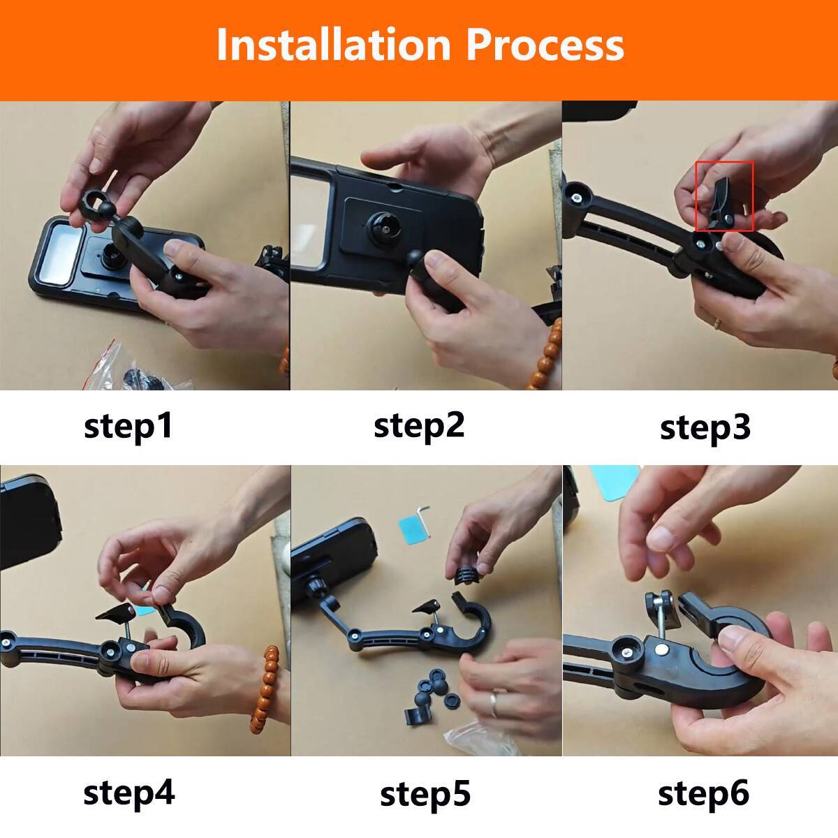Black Mobile Phone Holder Bicycle Motorcycle Holder Mobile Phone Smartphone Holder Handlebar