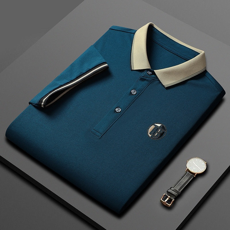 Short Sleeve Men's Lapels Fashion Brand Clothes