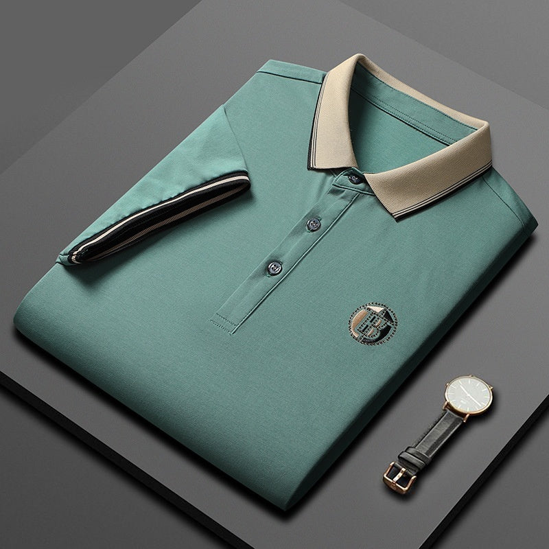 Short Sleeve Men's Lapels Fashion Brand Clothes