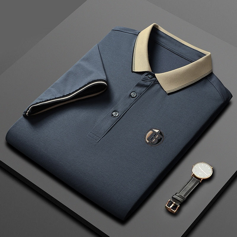 Short Sleeve Men's Lapels Fashion Brand Clothes